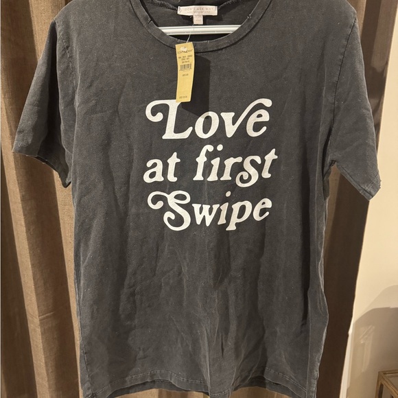 Dont ask why Tops - Love at First Swipe Gray Tee